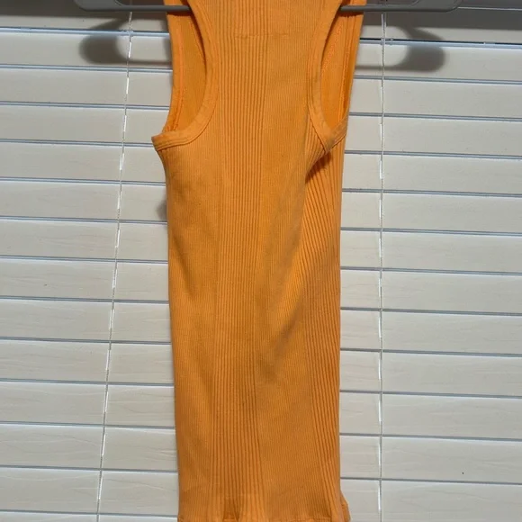 Orange Ribbed Tank Top - Picture 2 of 2